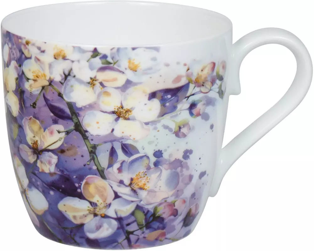 Könitz Universaltasse Purple Blossoms 425 ml, Weiss