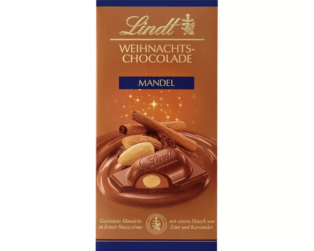 Lindt Tafelschokolade Weihnachtstafel Mandel 100 g