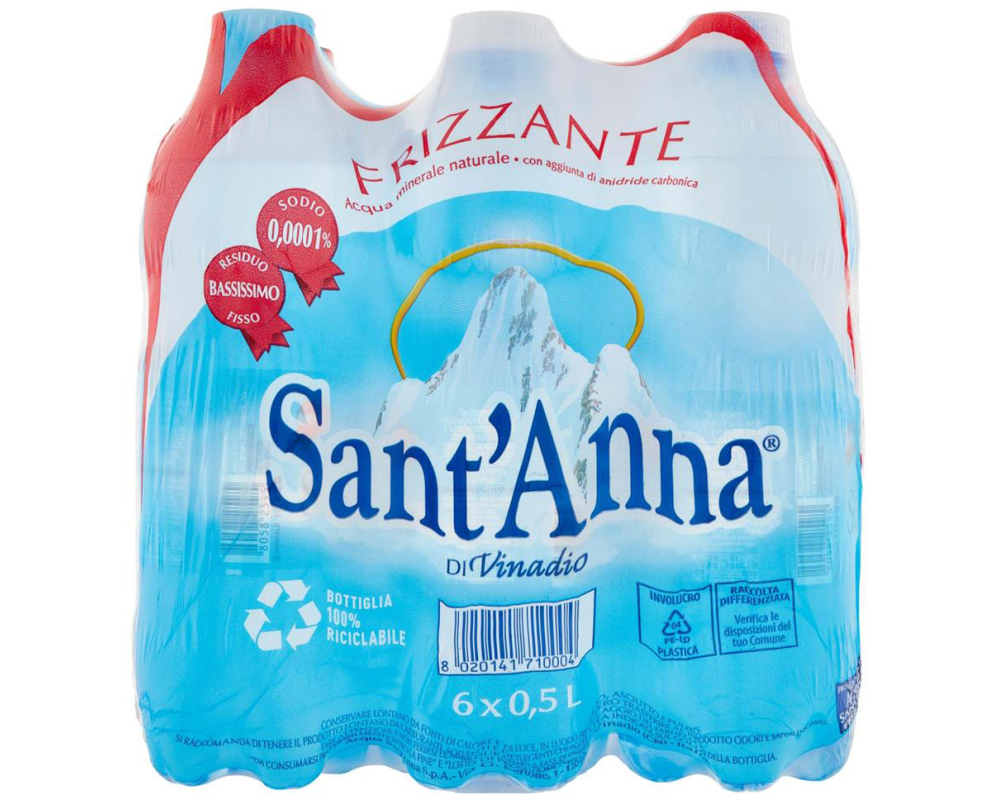 SANT ANNA Mineralwasser mit Kohlensäure STSAR05FR64S 50cl, 6 Stk.