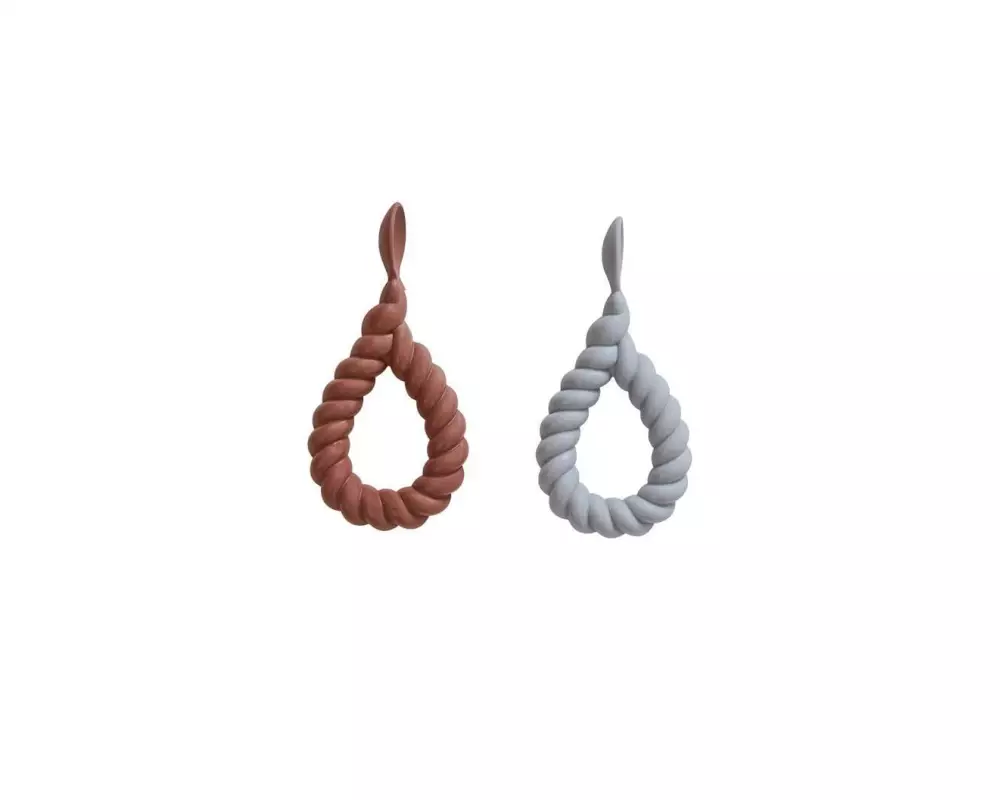 OYOY Kinderlöffel Mellow 2 Stück, Grau/Choko