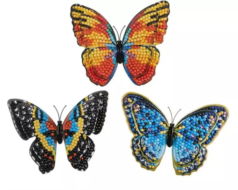 CRAFT Buddy Bastelset Crystal Art 3D Butterflies Set of 3