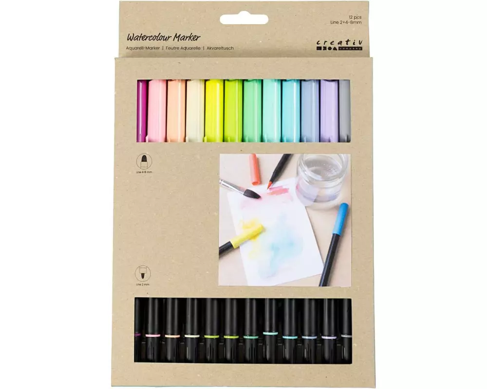 Creativ Company Aquarellmarker 2+ 4-8 mm, 12 Stück