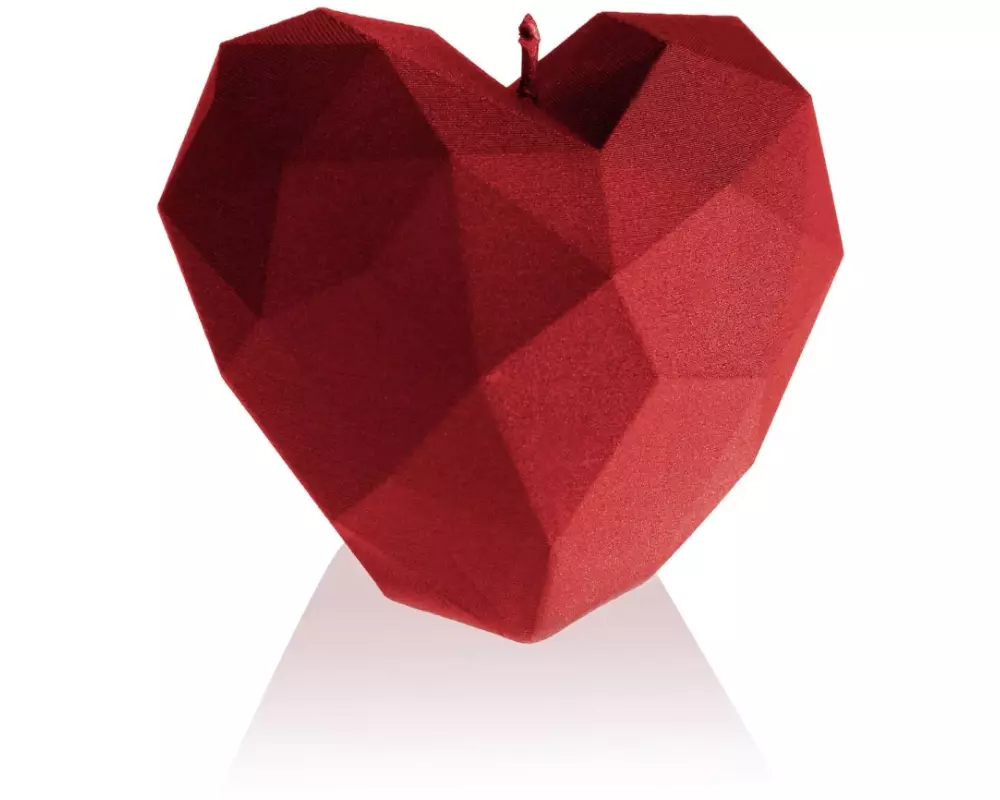 Candellana Kerze Herz Origami Rot