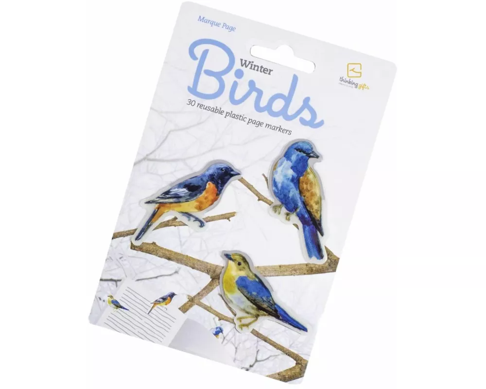 Stikki Marks 30 Mini-Lesezeichen (Winter Birds) - selbsthaftend - wiederablösbar