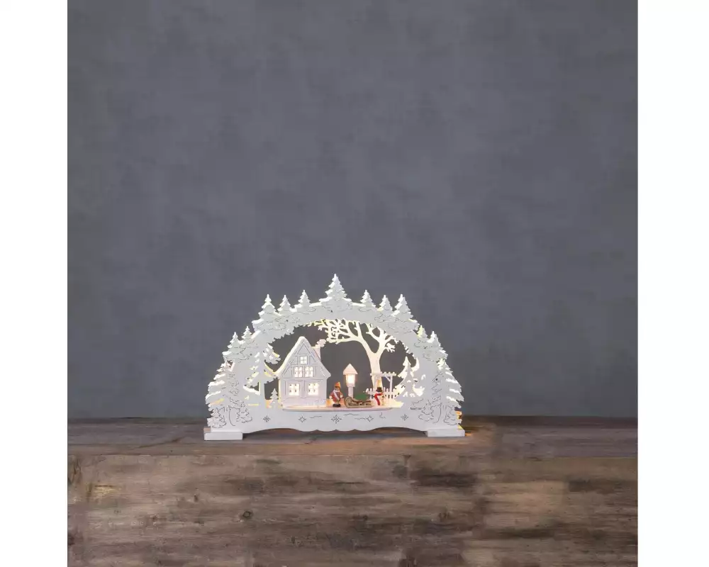 Star Trading Kerzenleuchter Ulm, 43 cm, Weiss