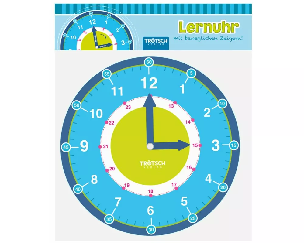 Lernuhr mit beweglichen Zeigern