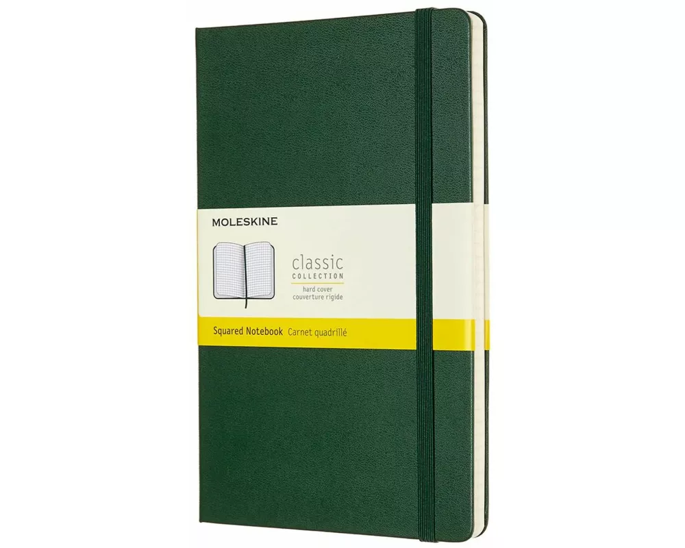 Moleskine Notebook L/A5, Squared, Hard Cover, Myrtle Green