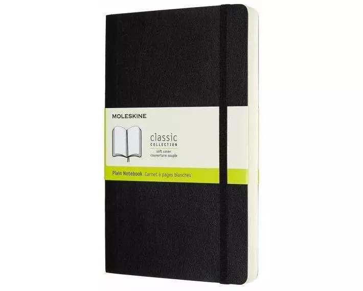Moleskine Notebook L/A5, Plain, Expanded, Soft Cover, Black