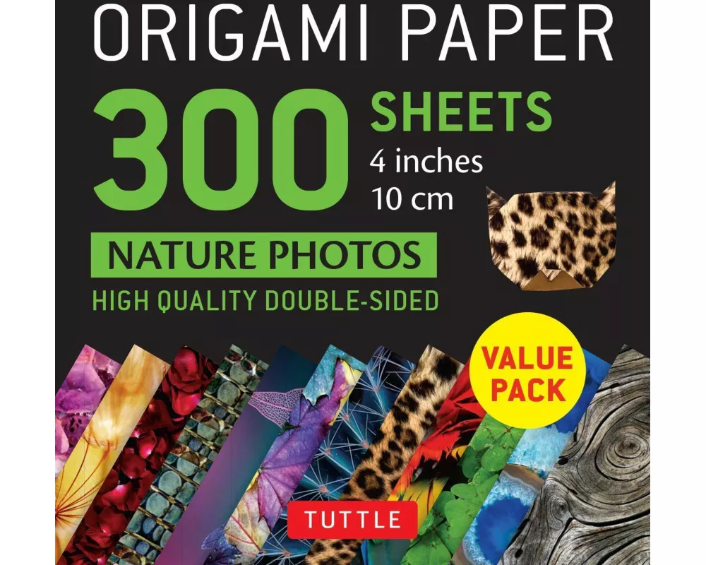 Origami Paper 300 sheets Nature Photo Patterns 4" (10 cm)