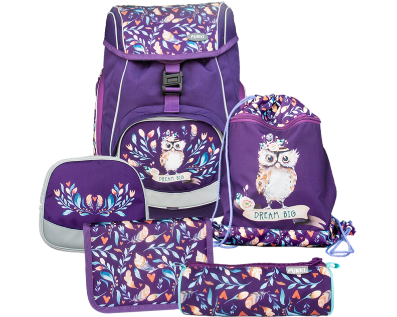 FUNKI Flexi-Bag Set Hippie Owl 6040.608 flieder 5-teilig