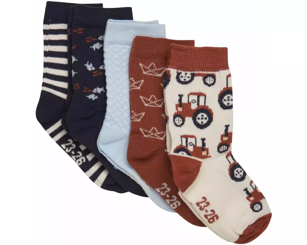 minymo Socken bedruckt 5er Set Tortoise Shell Gr. 19/22