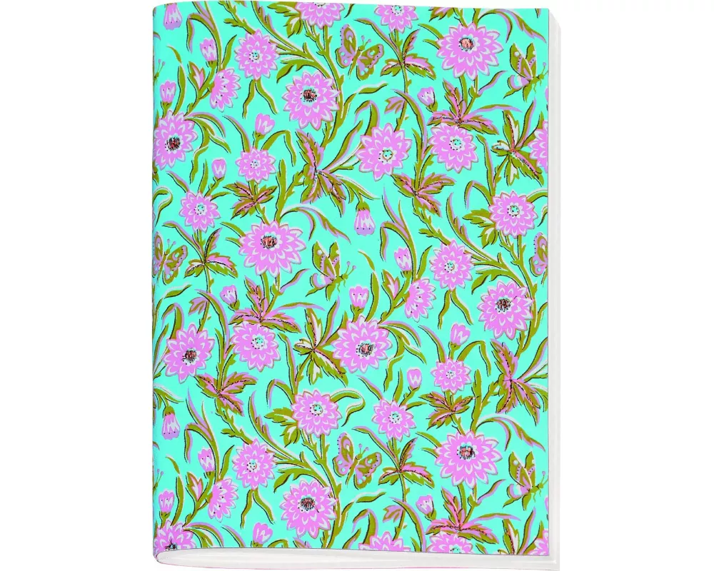 Gefährlich schön Besticktes Notizheft groß Motiv Rosa Blüten