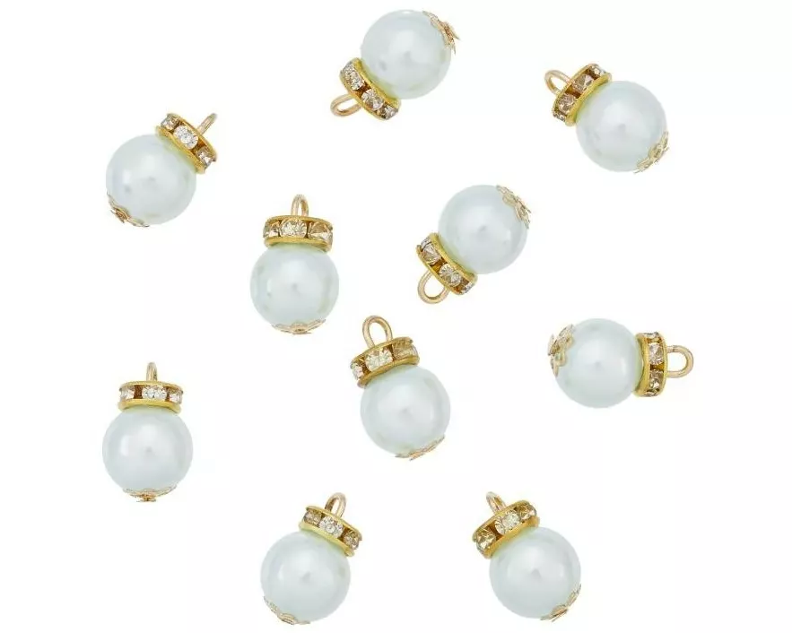 HobbyFun Mini-Figur Christbaumkugeln 1 cm, Eisblau, 10 Stück