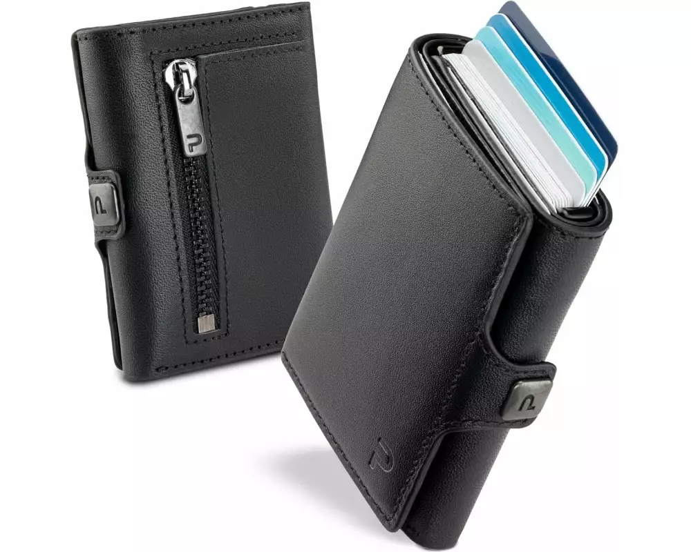 Puristo Portemonnaie KLIK Zip Slim Schwarz