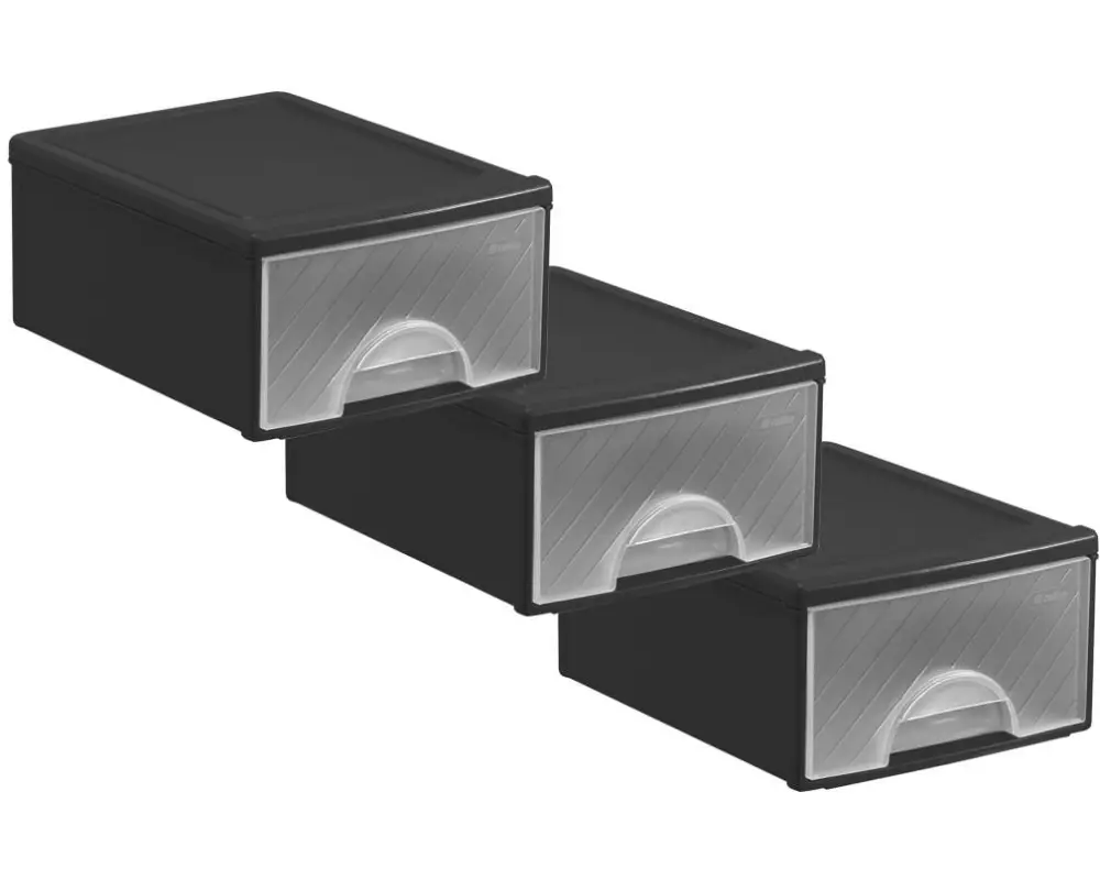 Rotho Schubladenbox 3 Stück, Transparent