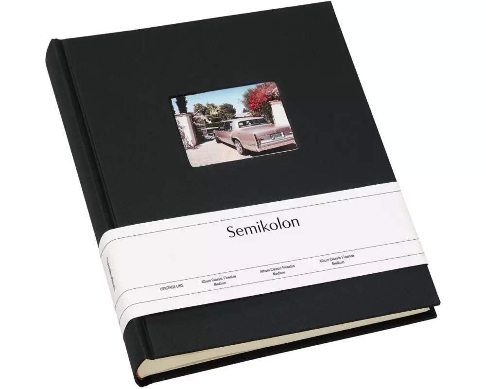 Semikolon Fotoalbum Finestra Medium Schwarz, 80 cremeweisse Seiten