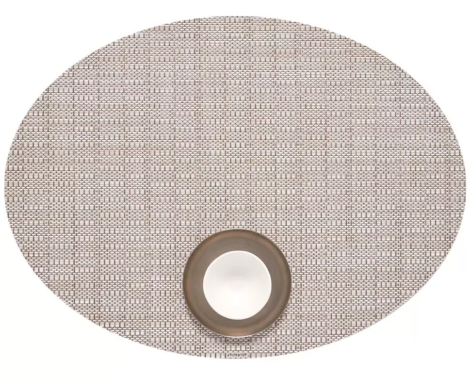 Chilewich Tischset Thatch, oval, 36 cm x 49 cm, Pebble