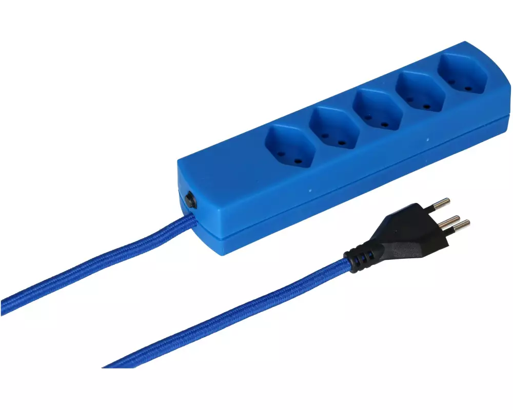 maxTex Steckdosenleiste 5x T13, Blau
