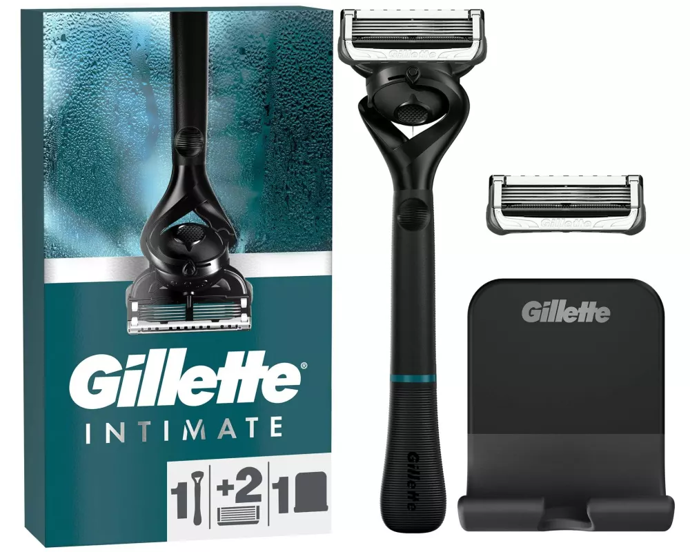 Gillette Rasierer Intimate + 2 Klingen mit Halterung
