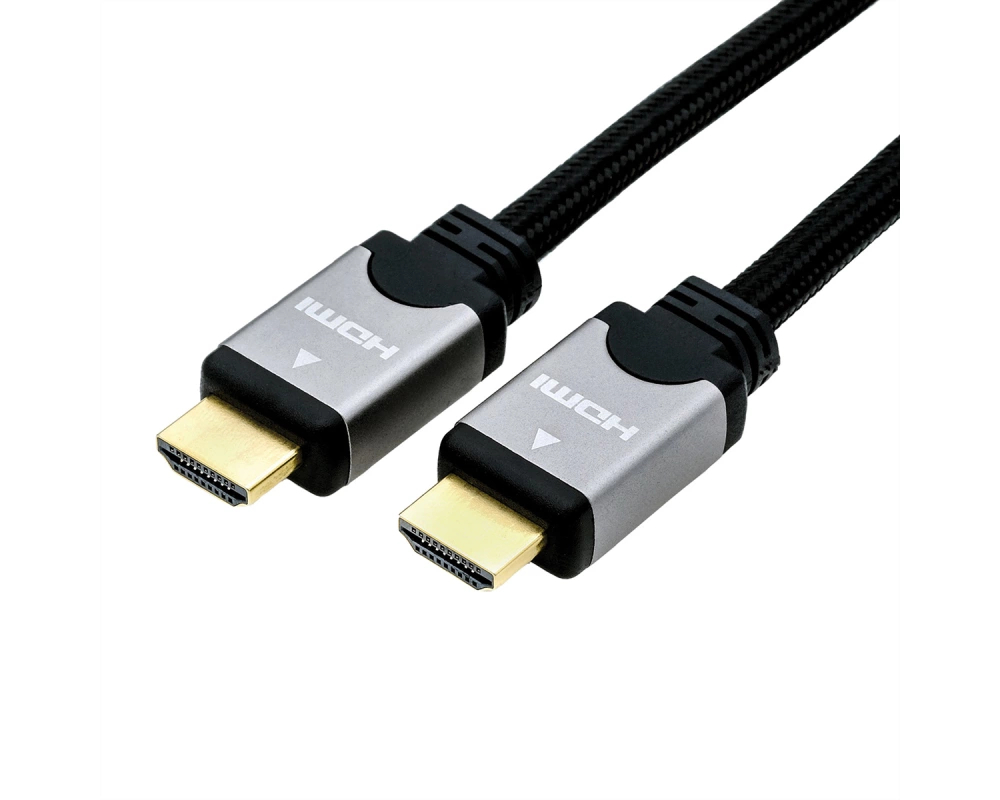 ROLINE HDMI High Speed Kabel mit Ethernet, ST-ST, schwarz / silber, 10 m