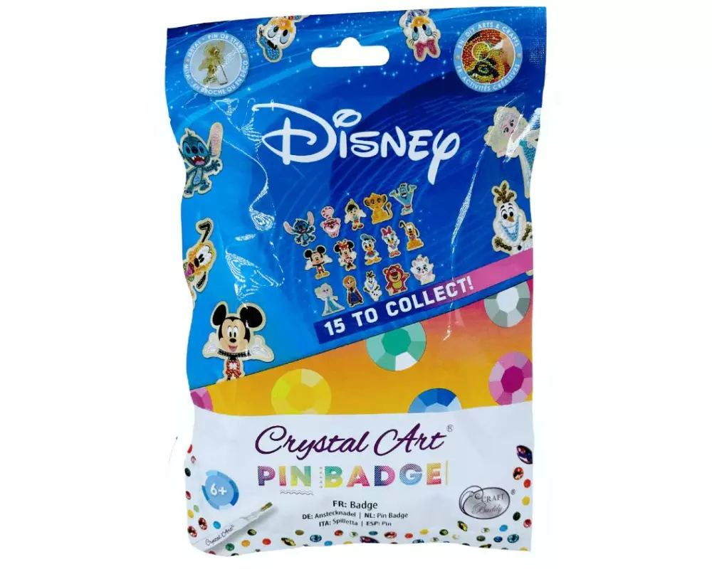 CRAFT Buddy Bastelset Disney Crystal Art Pin Badge Blind Bag, assortiert