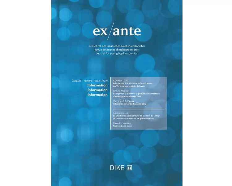 ex ante 01/2019 Information