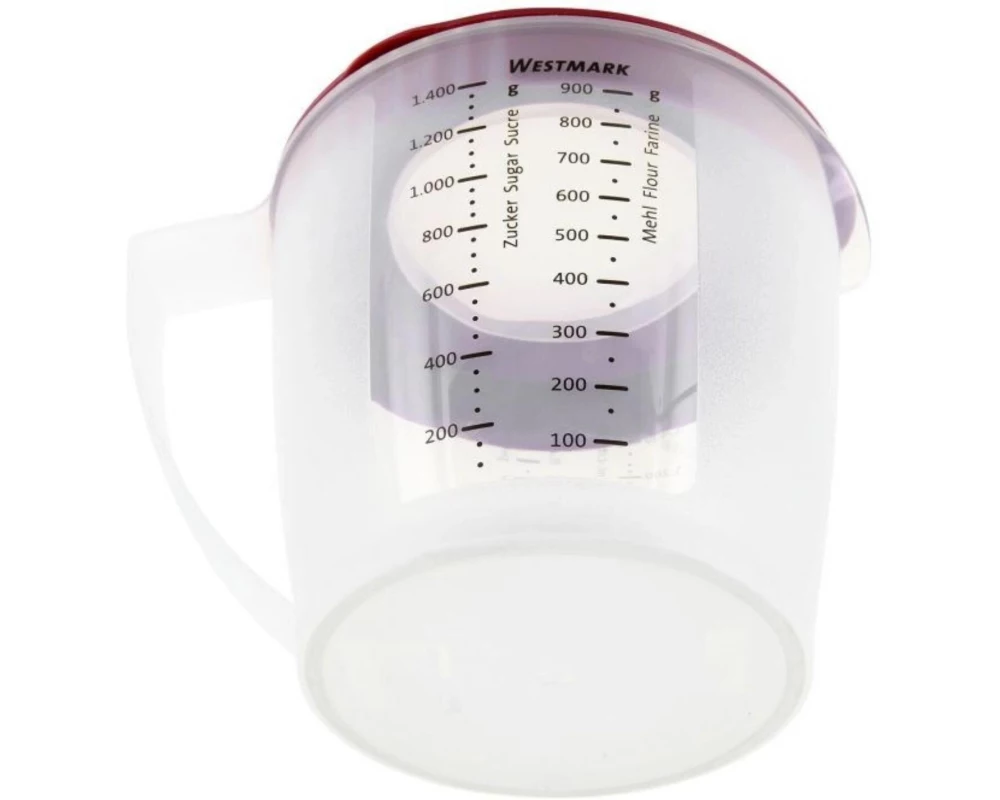 Westmark Messbecher m. Deckel Helena, rot, D14.8, H15 cm, 1.4 lt