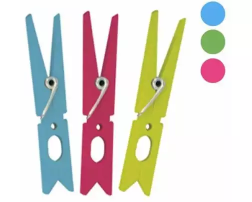 MSV Wäscheklammern Blau/Grün/Pink, 10 Stück