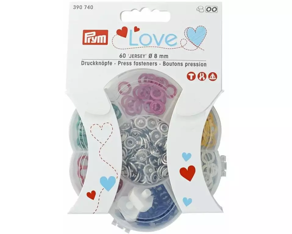 Prym Love Druckknöpfe Love Jersey Bunt, 8 mm