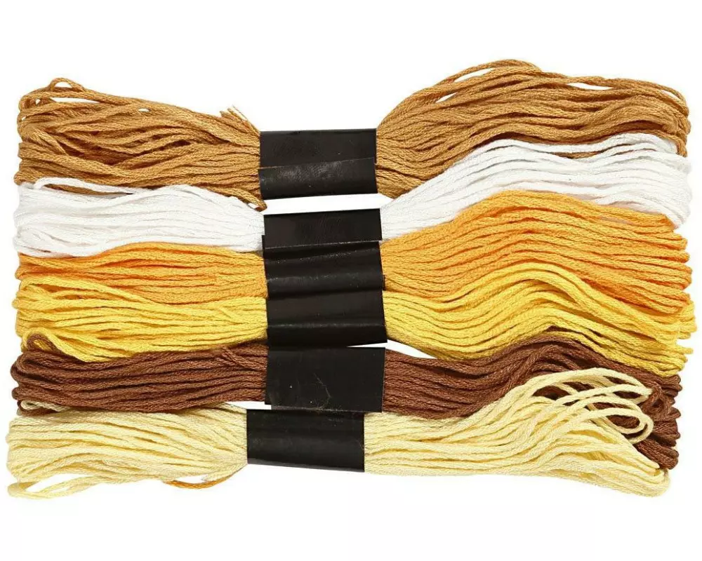 Creativ Company Stickgarn Baumwolle Gold 6 Bündel à 8 m