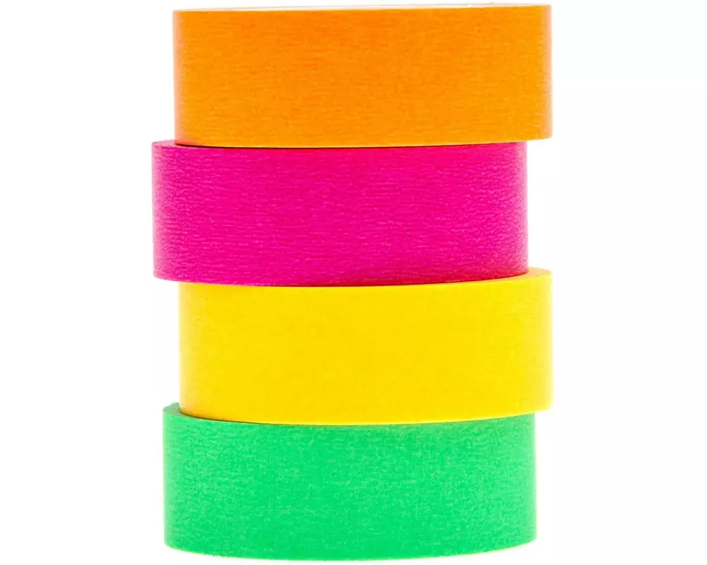 Rico Design Washi Tape 4 Stück, Neon, 10 m