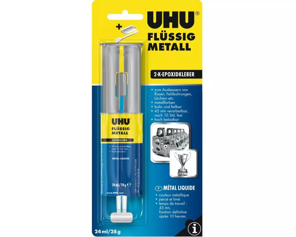 UHU Zweikomponentenkleber Flüssigmetall 28 g