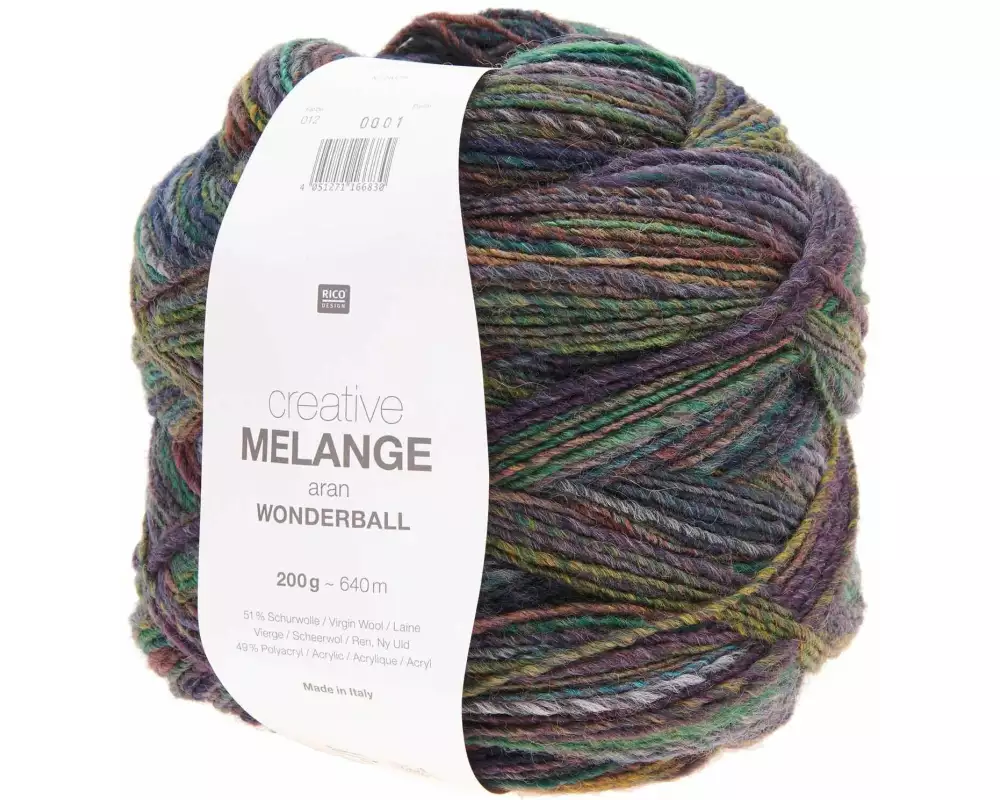 Rico Design Wolle Melange 200 g, Blau, Grün