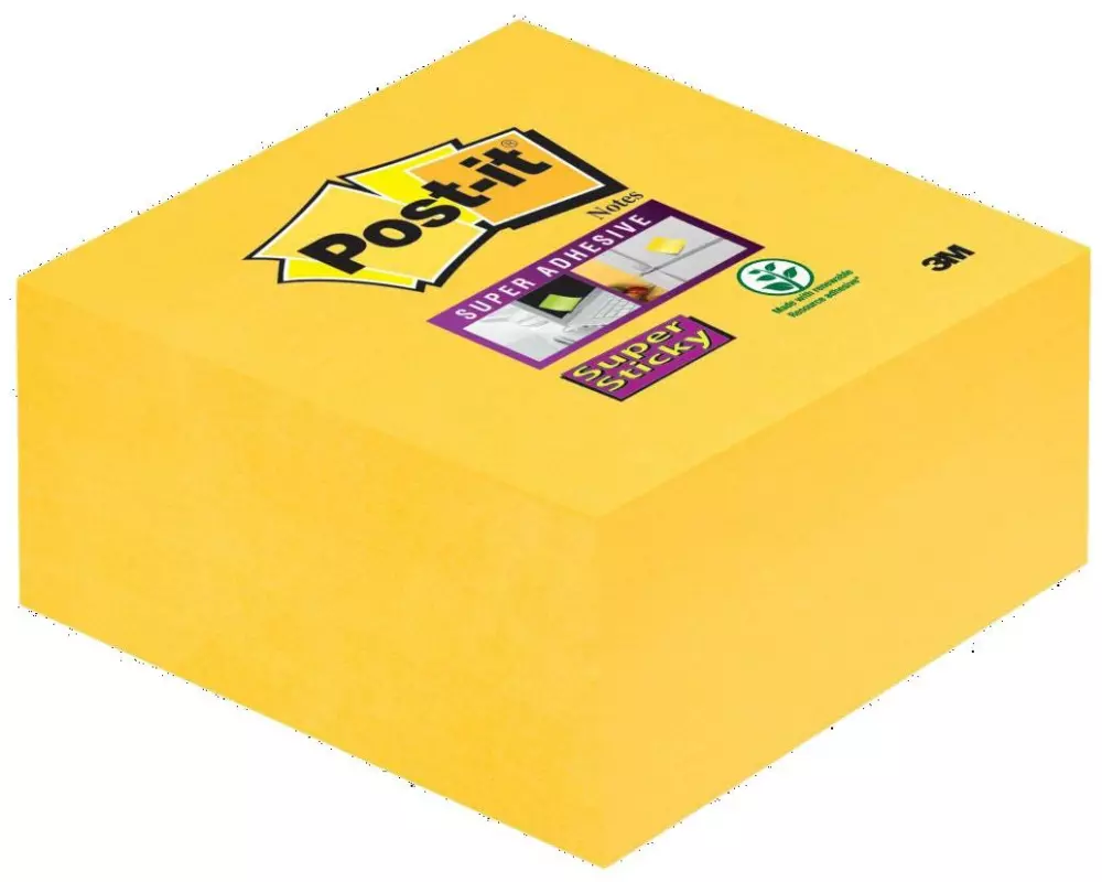 Post-it Notizzettel Post-it Super Sticky Würfel 7.6 cm x 7.6 cm Gelb