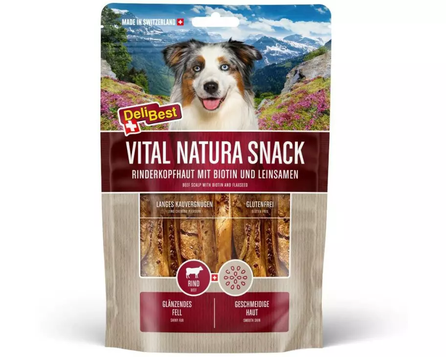 DeliBest Kaustange Vital Natura Snack Biotin & Leinsamen, 200 g