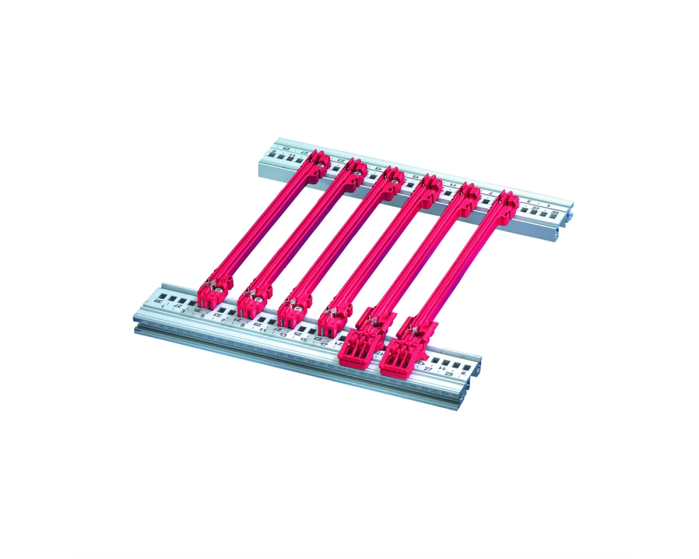 SCHROFF FUEHRUNGSSCHIENE ZUBEH.100T 2MM ROT