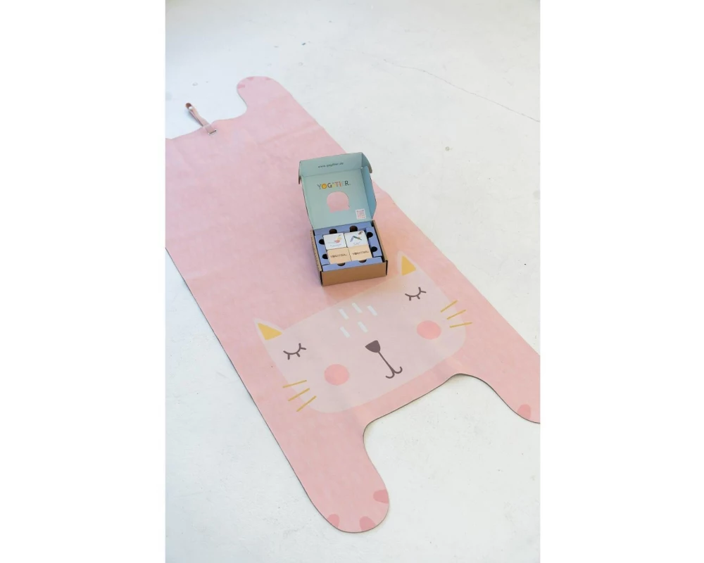 Yogitier Kimmi die Katze Naturkautschuk Mikrofaser Rosa 155 x 60 cm