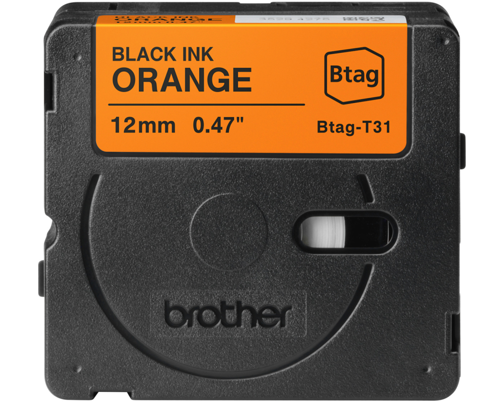 PTOUCH Band schwarz/orang.n.laminiert BTAG-T31 PT-N10/N20/N25BT 12 mm