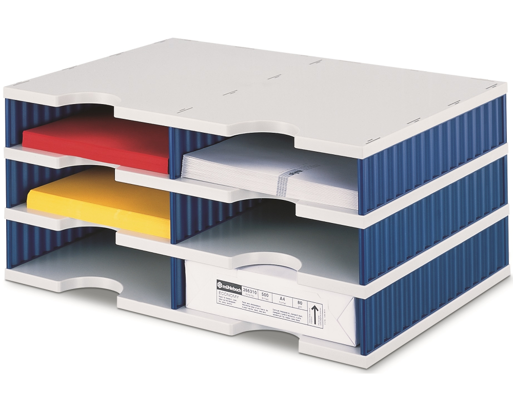 STYRO Ablagesystem Styrodoc 268-02031.38 Duo 6 Fächer blau/grau