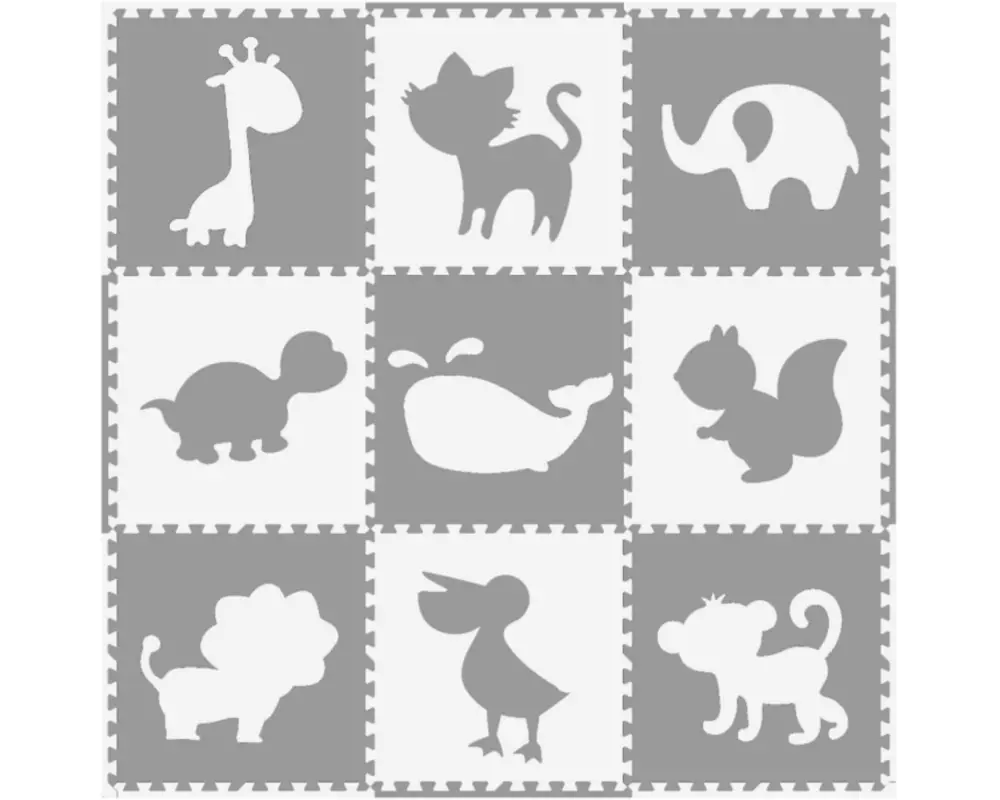 Tadu Puzzlematte Animalo, 184.5 x 184.5 x 1 cm, grau