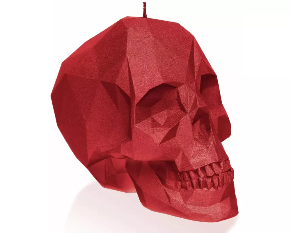 Candellana Kerze Totenkopf klein Rot