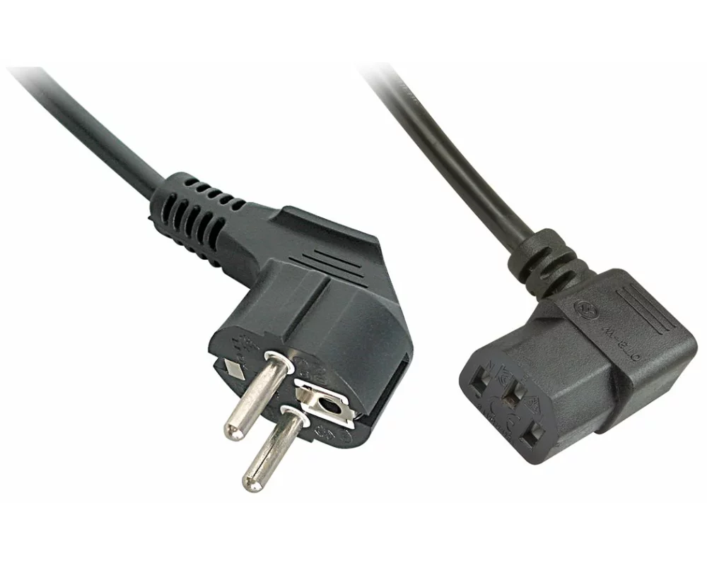 LINDY 3m IEC Mains lead, angled
