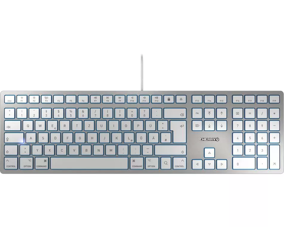 CHERRY KC 6000 SLIM FOR MAC Tastatur Büro USB AZERTY Französisch Silber