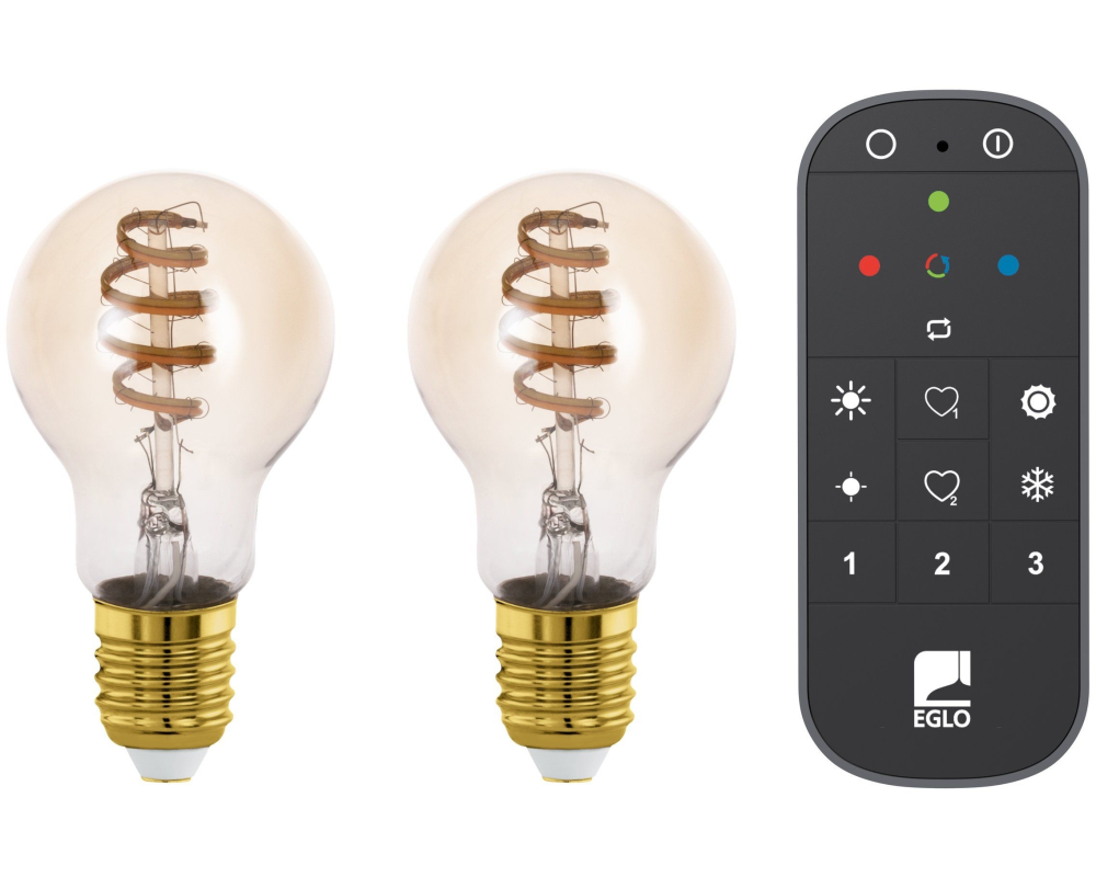 EGLO Leuchtmittel Set 2 x E27 110312 mit Remote, connect.Z