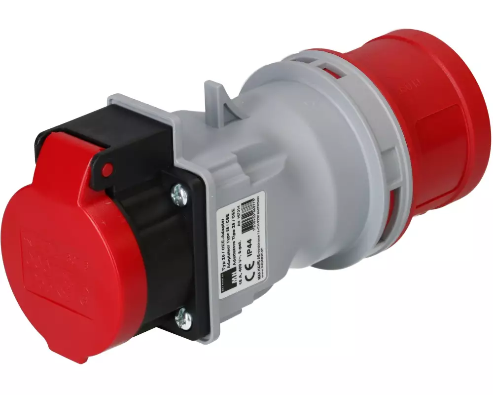 maxCAMP Adapterstecker CEE16/5 - T25, Rot/Grau