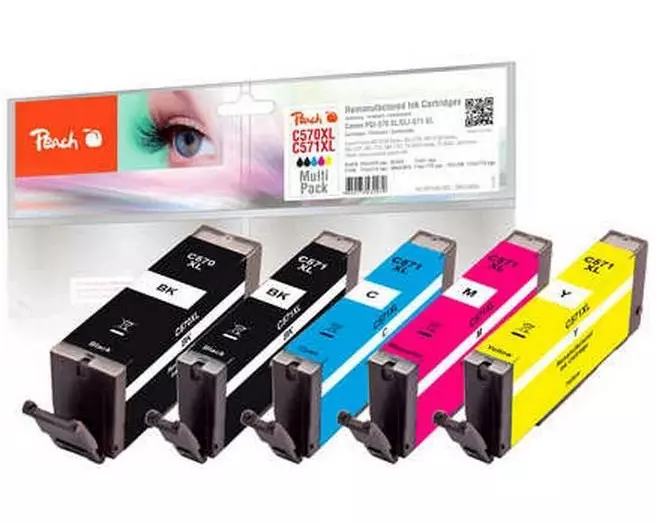 Peach Tonerset Canon 570XL/571XL Multi-Pack BK/C/M/Y