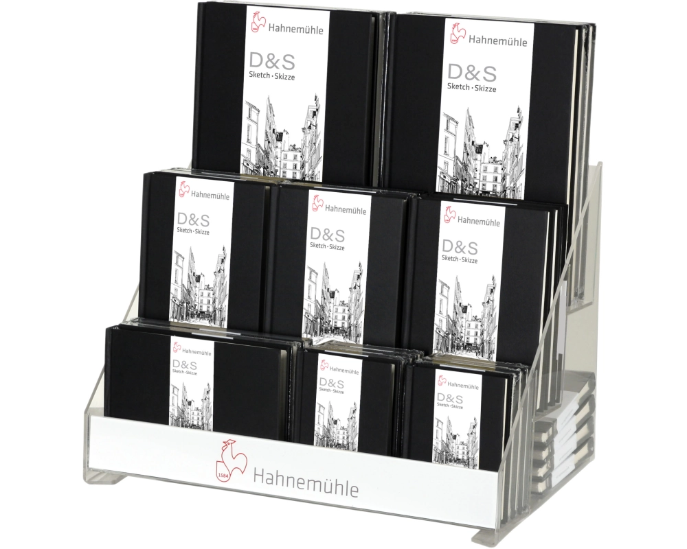 HAHNEMÜHLE Thekendisplay 49x31x35cm 10629003 3-reihig, leer, aus Acrylglas