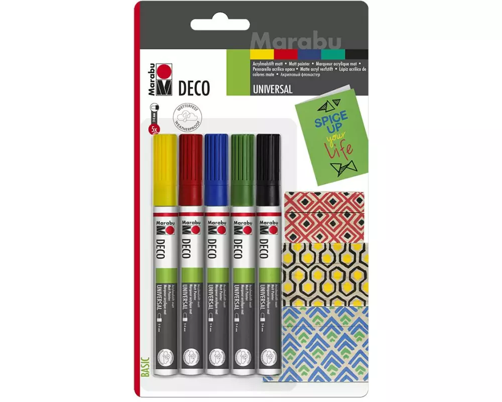Marabu Acrylmarker Deco Painter 2 - 4 mm, 5 Stück