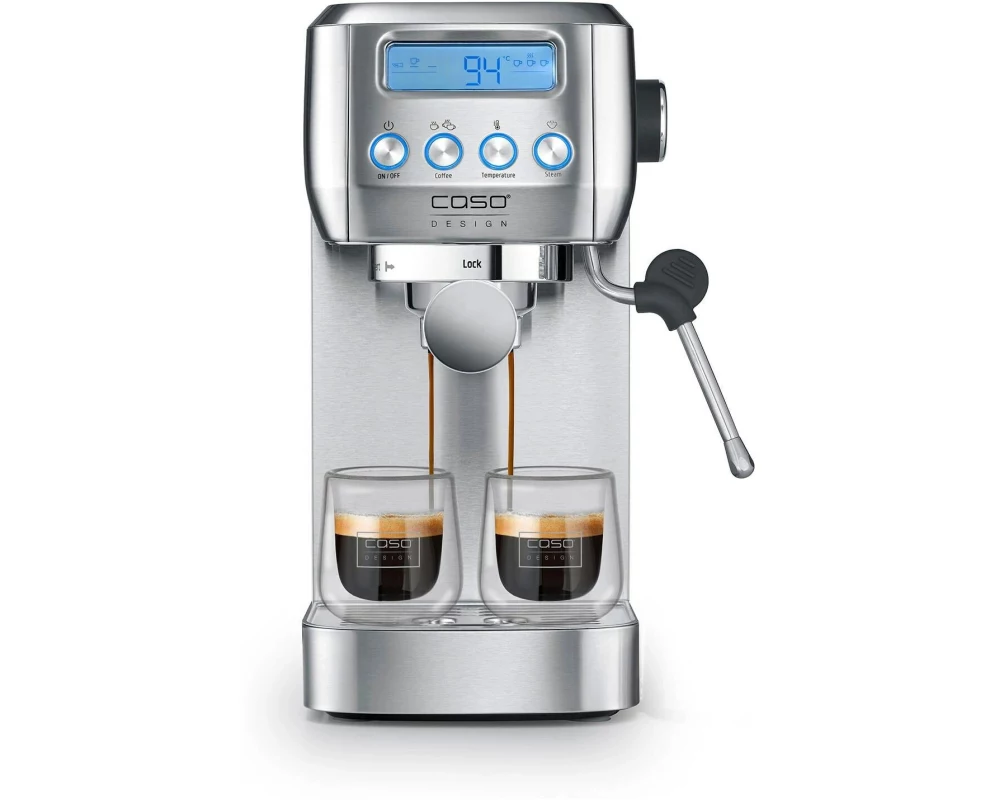Caso Siebträgermaschine EspressoGourmet Crema Silber