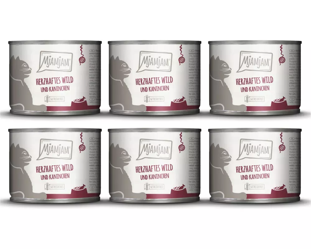 Mjamjam Nassfutter Dose Wild & Kaninchen, 6 x 200 g